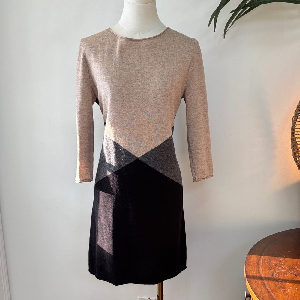 Cashmere & Wool Sweater Block Dress M